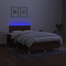 kontinentalseng med LED-lys 120x190 cm stof mørkebrun