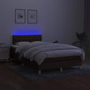 kontinentalseng med LED-lys 120x190 cm stof mørkebrun