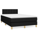 kontinentalseng med LED-lys 120x190 cm stof sort