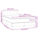 kontinentalseng med LED-lys 120x190 cm stof cremefarvet