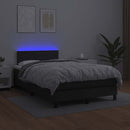 kontinentalseng med madras og LED-lys 120x190cm kunstlæder sort