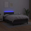 kontinentalseng med madras og LED-lys 120x190cm kunstlæder sort