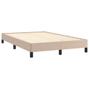 kontinentalseng LED-lys 120x190 cm kunstlæder cappuccinofarvet