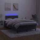 kontinentalseng med madras og LED-lys 120x190 cm velour sort