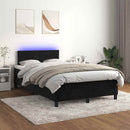 kontinentalseng med madras og LED-lys 120x190 cm velour sort