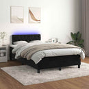 kontinentalseng med madras og LED-lys 120x190 cm velour sort