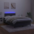 kontinentalseng med madras og LED-lys 120x190 cm velour sort