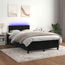 kontinentalseng med madras og LED-lys 120x190 cm velour sort
