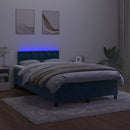 kontinentalseng med madras og LED-lys 120x190cm velour mørkeblå