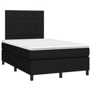 kontinentalseng med LED-lys 120x190 cm stof sort