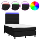 kontinentalseng med LED-lys 120x190 cm stof sort