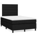 kontinentalseng med LED-lys 120x190 cm stof sort