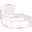 kontinentalseng med LED-lys 120x190 cm stof cremefarvet