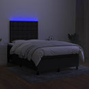 kontinentalseng med LED-lys 120x190 cm stof sort