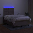 kontinentalseng med LED-lys 120x190 cm stof gråbrun