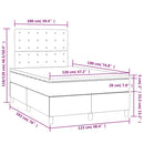 kontinentalseng med LED-lys 120x190 cm stof cremefarvet