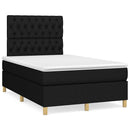 kontinentalseng med LED-lys 120x190 cm stof sort