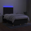 kontinentalseng med LED-lys 120x190 cm stof sort