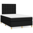 kontinentalseng med LED-lys 120x190 cm stof sort