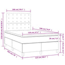 kontinentalseng med LED-lys 120x190 cm stof cremefarvet