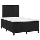 kontinentalseng med madras og LED-lys 120x190 cm velour sort