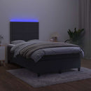 kontinentalseng med madras og LED-lys 120x190 cm velour sort
