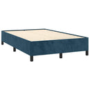 kontinentalseng med madras og 120x190 cm velour mørkeblå