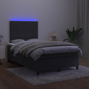 kontinentalseng med madras og LED-lys 120x190 cm fløjl sort