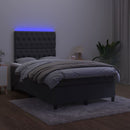 kontinentalseng med madras og LED-lys 120x190 cm fløjl sort