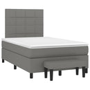kontinentalseng med madras 120x190 cm stof mørkegrå