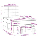 kontinentalseng med madras 120x190 cm stof sort