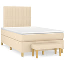 kontinentalseng med madras 120x190 cm stof cremefarvet