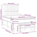 kontinentalseng med madras 120x190 cm stof cremefarvet