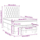 kontinentalseng med madras 120x190 cm stof sort