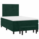 kontinentalseng med madras 120x190 cm velour mørkegrøn