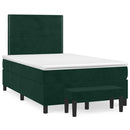 kontinentalseng med madras 120x190 cm velour mørkegrøn