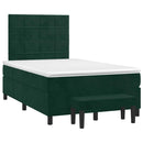 kontinentalseng med madras 120x190 cm velour mørkegrøn