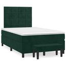 kontinentalseng med madras 120x190 cm velour mørkegrøn