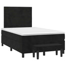 kontinentalseng med madras 120x190 cm velour sort
