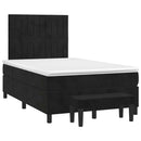 kontinentalseng med madras 120x190 cm velour sort