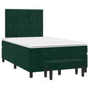 kontinentalseng med madras 120x190 cm velour mørkegrøn