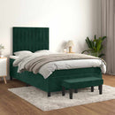 kontinentalseng med madras 120x190 cm velour mørkegrøn
