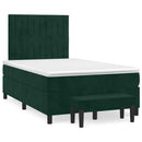 kontinentalseng med madras 120x190 cm velour mørkegrøn