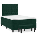 kontinentalseng med madras 120x190 cm velour mørkegrøn