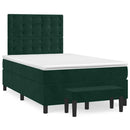 kontinentalseng med madras 120x190 cm velour mørkegrøn