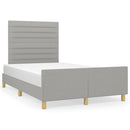 sengeramme uden madras 120x190 cm stof enkeltseng lysegrå