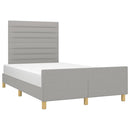 sengeramme uden madras 120x190 cm stof enkeltseng lysegrå