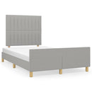 sengeramme uden madras 120x190 cm stof enkeltseng lysegrå