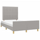 sengeramme uden madras 120x190 cm stof enkeltseng lysegrå