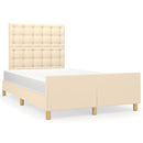 sengeramme uden madras 120x190 cm stof cremefarvet